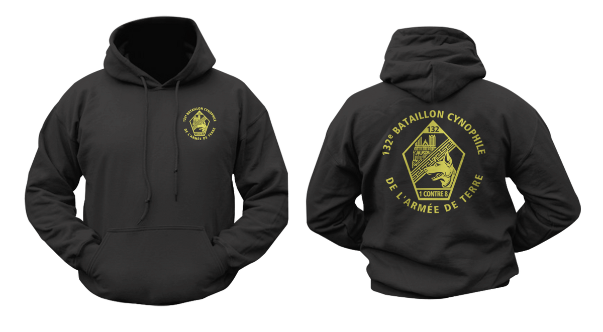 132e Bataillon Cynophile K9 Military Dog French Army Hoodie 