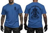 185th RRAO Folgore Italian Army Special Forces Paratroopers Blue T-Shirt front and back