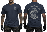 185th RRAO Folgore Italian Army Special Forces Paratroopers Navy T-Shirt front and back