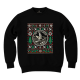 5 Commando Wild Geese Ugly Christmas Sweater in black featuring a flying goose emblem and festive military Christmas pattern