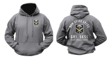 601st Special Forces Group Hoodie in dark grey with front Czech Special Forces insignia and large back Dum Spiro Spero 601 SKSS design