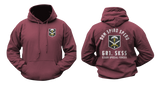 601st Special Forces Group Hoodie in maroon with front Czech Special Forces insignia and large back Dum Spiro Spero 601 SKSS design