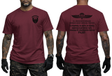 63rd Parachute Brigade Serbian Army T-Shirt in maroon with front and back military insignia