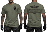 63rd Parachute Brigade Serbian Army T-Shirt in military green with front and back military insignia