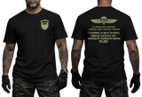 63rd Parachute Brigade Serbian Army T-Shirt in black with front and back military insignia