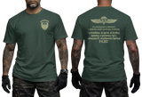 63rd Parachute Brigade Serbian Army T-Shirt in dark green with front and back military insignia