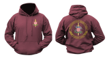 ATJ Lučko Majica Hoodie in maroon with front Croatian anti-terrorist unit emblem and large back ATJ Lučko insignia
