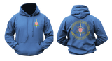 ATJ Lučko Majica Hoodie in royal blue with front Croatian anti-terrorist unit emblem and large back ATJ Lučko insignia