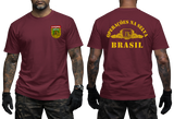 Brazilian Army Jungle Warfare maroon T-Shirt - Operações na Selva Brasil CIGS Tactical Tee - Front and Back View