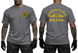 Brazilian Army Jungle Warfare charcoal T-Shirt - Operações na Selva Brasil CIGS Tactical Tee - Front and Back View