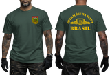 Brazilian Army Jungle Warfare green T-Shirt - Operações na Selva Brasil CIGS Tactical Tee - Front and Back View
