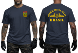 Brazilian Army Jungle Warfare navy T-Shirt - Operações na Selva Brasil CIGS Tactical Tee - Front and Back View