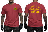 Brazilian Army Jungle Warfare red T-Shirt - Operações na Selva Brasil CIGS Tactical Tee - Front and Back View