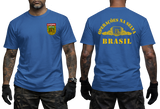 Brazilian Army Jungle Warfare royal blue T-Shirt - Operações na Selva Brasil CIGS Tactical Tee - Front and Back View