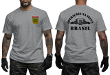 Brazilian Army Jungle Warfare grey T-Shirt - Operações na Selva Brasil CIGS Tactical Tee - Front and Back View