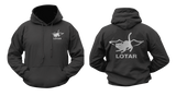 IDF LOTAR Counter Terrorism Hoodie in black with front LOTAR logo and large back Israeli special forces graphic