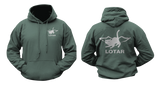 IDF LOTAR Counter Terrorism Hoodie in forest green with front LOTAR logo and large back Israeli special forces graphic