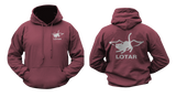 IDF LOTAR Counter Terrorism Hoodie in maroon with front LOTAR logo and large back Israeli special forces graphic