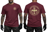 Jordan Armed Forces Special Operations Command maroon T-Shirt with Front Chest Logo and Large Back Print Design