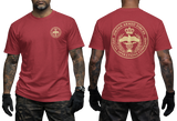 Jordan Armed Forces Special Operations Command red T-Shirt with Front Chest Logo and Large Back Print Design
