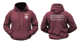 Antarctic Fire Department McMurdo Station USA Firefighter Hoodie - Maroon Red Front and Back Design