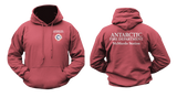 Antarctic Fire Department McMurdo Station USA Firefighter Hoodie - Bright Red Front and Back Design