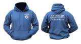Antarctic Fire Department McMurdo Station USA Firefighter Hoodie - Royal Blue Front and Back Design
