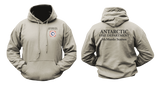 Antarctic Fire Department McMurdo Station USA Firefighter Hoodie - Sand Tan Front and Back Design