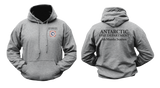 Antarctic Fire Department McMurdo Station USA Firefighter Hoodie - Sports Grey Front and Back Design