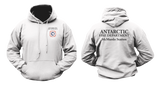 Antarctic Fire Department McMurdo Station USA Firefighter Hoodie - white Front and Back Design