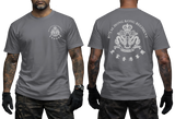 Royal Hong Kong Regiment (The Volunteers) RHKR charcoal T-Shirt - Military Heritage Tee - Front and Back View
