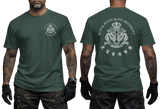Royal Hong Kong Regiment (The Volunteers) RHKR green T-Shirt - Military Heritage Tee - Front and Back View