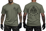 Royal Hong Kong Regiment (The Volunteers) RHKR military green T-Shirt - Military Heritage Tee - Front and Back View
