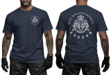 Royal Hong Kong Regiment (The Volunteers) RHKR navy T-Shirt - Military Heritage Tee - Front and Back View
