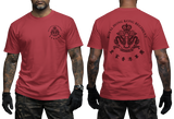 Royal Hong Kong Regiment (The Volunteers) RHKR red T-Shirt - Military Heritage Tee - Front and Back View