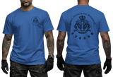 Royal Hong Kong Regiment (The Volunteers) RHKR royal blue T-Shirt - Military Heritage Tee - Front and Back View