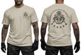 Royal Hong Kong Regiment (The Volunteers) RHKR sand T-Shirt - Military Heritage Tee - Front and Back View