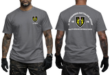 South African Defence Force 61 Mechanised Battalion Group Charcoal T-Shirt - SADF 61 Mech Tactical Apparel - Front and Back View