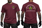 South African Defence Force 61 Mechanised Battalion Group Maroon T-Shirt - SADF 61 Mech Tactical Apparel - Front and Back View
