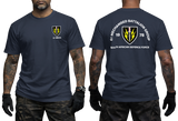 South African Defence Force 61 Mechanised Battalion Group Navy T-Shirt - SADF 61 Mech Tactical Apparel - Front and Back View
