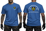 South African Defence Force 61 Mechanised Battalion Group Royal Blue T-Shirt - SADF 61 Mech Tactical Apparel - Front and Back View