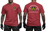 South African Defence Force 61 Mechanised Battalion Group Red T-Shirt - SADF 61 Mech Tactical Apparel - Front and Back View