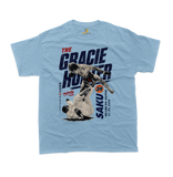 Kazushi Sakuraba The Gracie Hunter PRIDE FC Japan MMA graphic light blue t-shirt front view