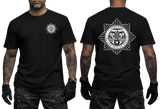 Black Scottish Fire and Rescue Service t-shirt with small chest crest and large back star emblem print