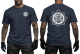 navy Scottish Fire and Rescue Service t-shirt with small chest crest and large back star emblem print