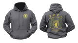 Front and back view of dark grey U.S. Army JWTC hoodie featuring J.O.T.C. Panama Jungle Expert insignia and snake graphics.
