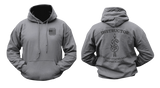 US Army Sniper School Instructor Hoodie in charcoal with front and back sniper training designs