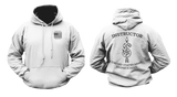 US Army Sniper School Instructor Hoodie in white with front and back Sniper School graphics
