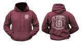 US Army 9th Infantry Regiment Manchu Dragon Hoodie in maroon with front chest insignia and large back Manchu Dragon military design