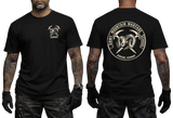 Army Mountain Warfare School AMWS Jericho Vermont black T-shirt front and back
